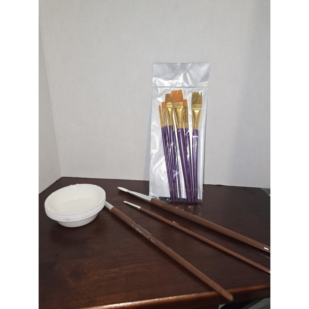 Paint Brushes And Cups
